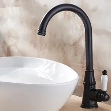 Черный бронзовый кухонный кран 360 ronating Античная blackend раковина кран холодной и горячей смеситель для кухни кран черный кухня