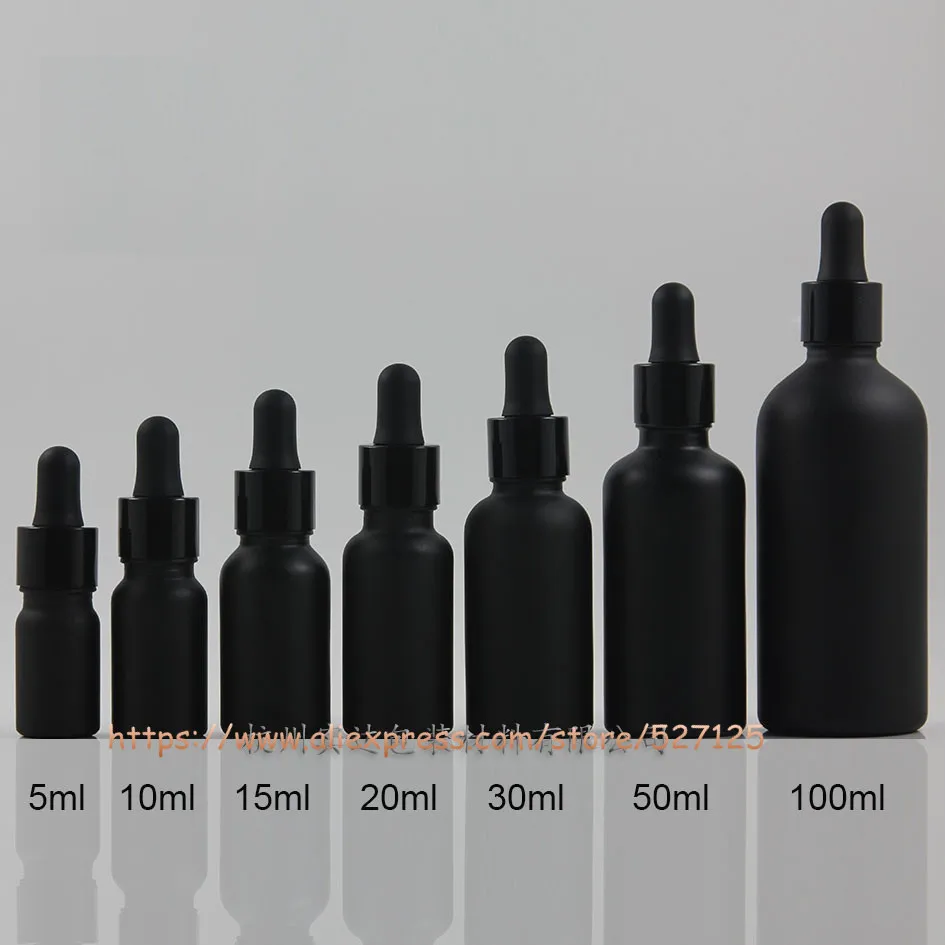 Download 5ml 10ml 15ml 20ml 30ml 50ml 100ml black frosted (painted) glass bottle with dropper lid,liquid ...