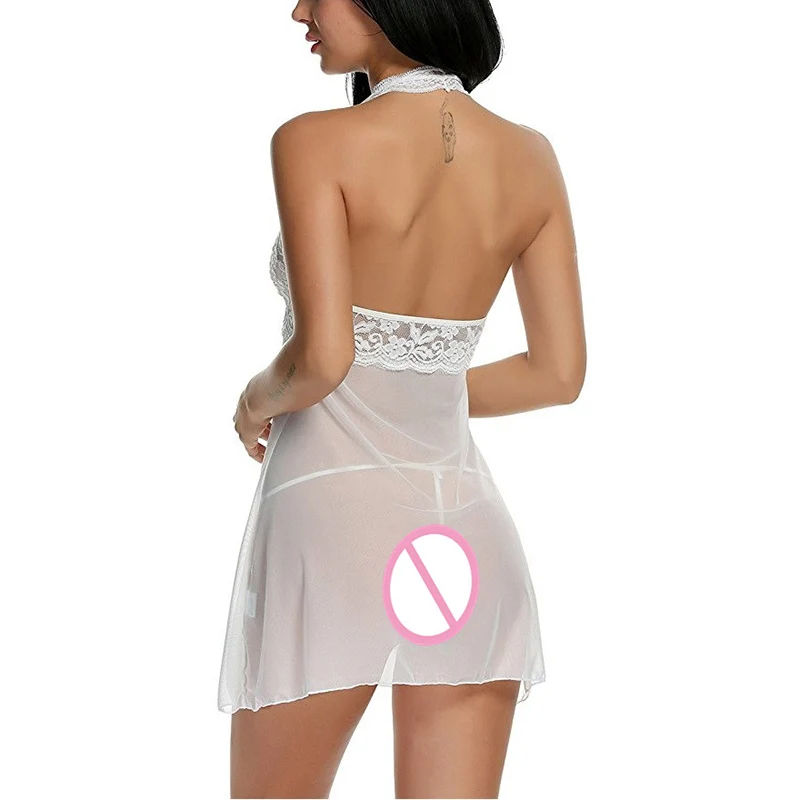 Новые пикантные рубашки пижамы летние Для женщин спинки v-образным вырезом ночная рубашка женщина ночное платье