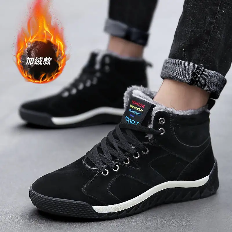 

Large Size Man Boots Size 39-47 Mens Winter Fur Casual Shoes Dark Blue Dark Green Men Warm Shoes Comfortable Ankle Boots