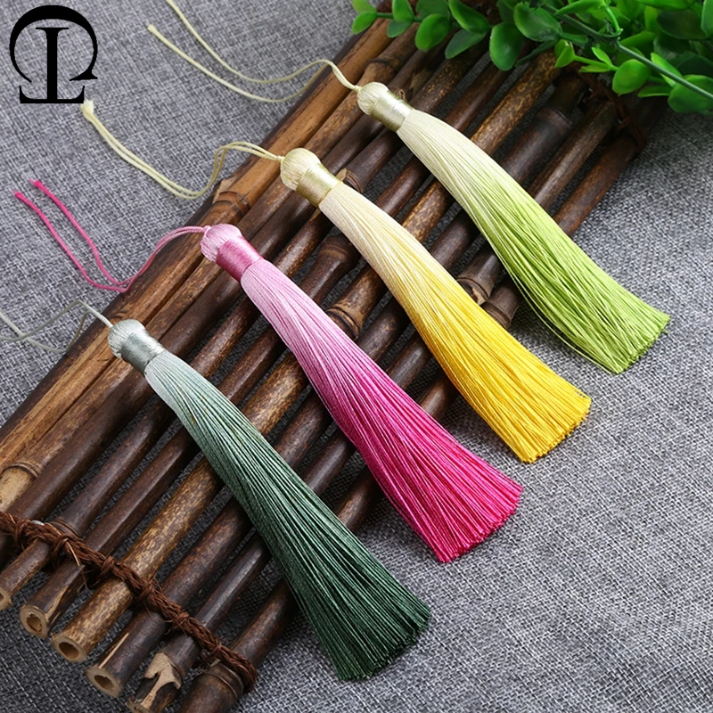 

12pcs/lot color gradient tassels silk fringe bangs flower tassel trim decorative tassels for curtains home decoration accessorie
