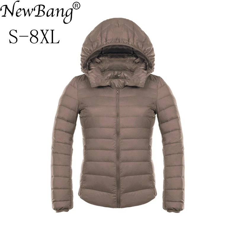 Бренд NewBang 7XL 8XL, Женская куртка, большой размер, пуховик, ультра легкий пуховик, Женский светильник, теплая ветрозащитная парка, плюс