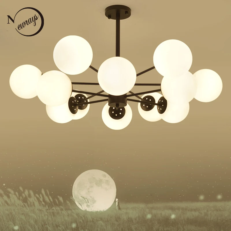 

Modern black painted art deco pendant lights iron glass light E27 LED 220V lamp for bedroom kitchen restaurant bar study parlor