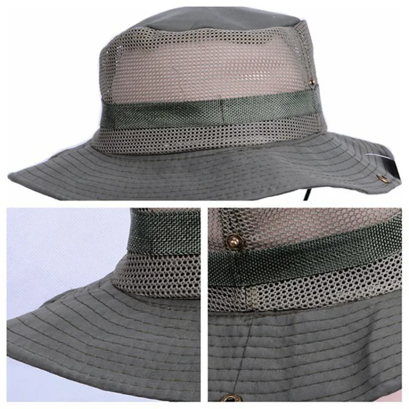 Camping Hiking Hunting Sun Hat Breathable Bucket Flap Caps Camouflage Outdoor Fishing Wide Brim