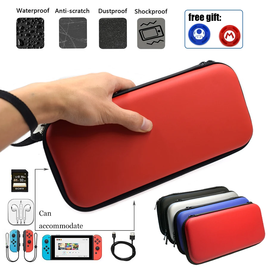 

Nintend Switch Hard Carrying Storage Bag Travel Carry Case with 2 Pcs Analog Caps for Nintendo Switch NS