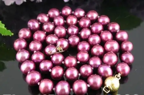 

Free Shipping >> p355 beautiful 17" 9mm grape purple freshwater pearl necklace