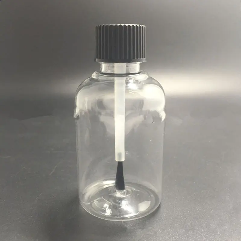 

50ml Clear Essential Oil Bottle With Brush Cap 50ml clear Empty PET Nail Polish Bottle F070