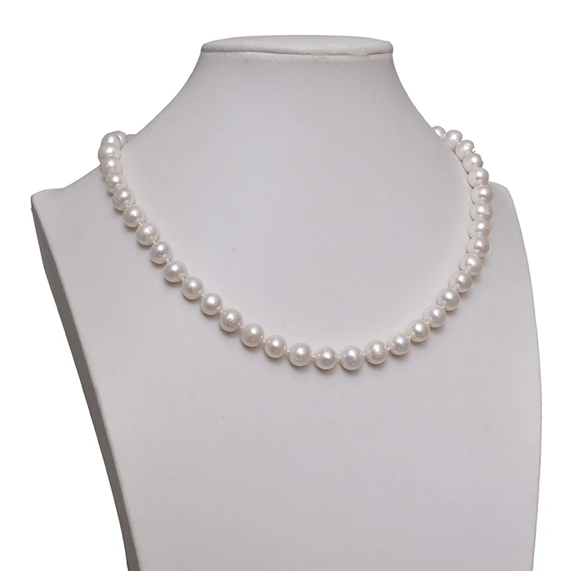 

Wholesale 9-10mm A++ Natural White Pearls Making For Diy Handmade Necklace 18inch gem Customized For Women H605
