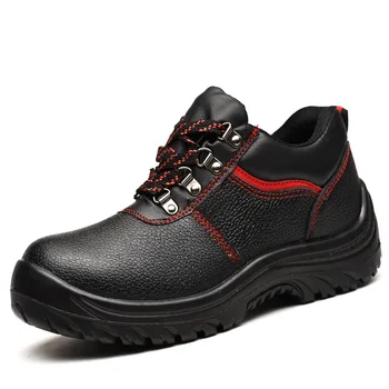 

new arrival men's big size breathable steel toe covers work safety shoes anti-pierce platform soft leather security boots male