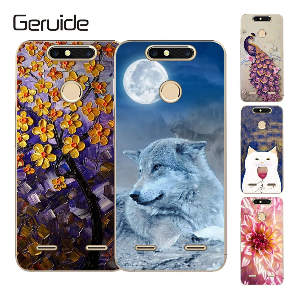 

Geruide ZTE Blade V8 mini 5.0" Cases Cover, Luxury Flowers Printed Soft TPU Back Cover Silicon Case For ZTE V8 mini Case