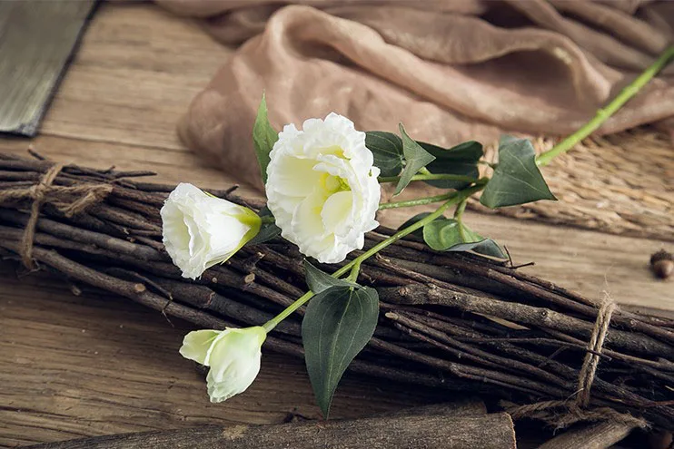 5 шт. Европейский искусственный цветок 3 головы поддельные Eustoma филиал Gradiflorus Lisianthus Слик Цветы Свадебный Домашний Декоративный букет