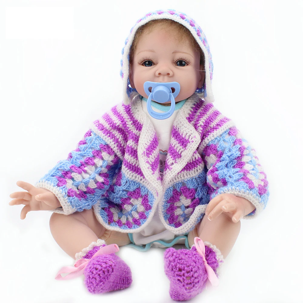 

22 inch 55cm Silicone Reborn Baby Dolls Handmade Vinyl Alive Lifelike Real Dolls Realistic Kids Reborn Babies Girls Toy Gift Hot