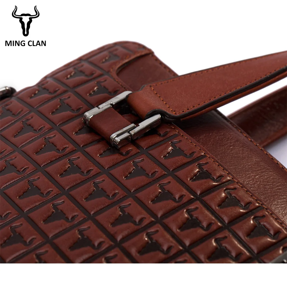 Mingclan Men's Genuine Leather Bag Briefcases Male Business Computer Laptop Bags Print Crossbody Suitcase Office Work Bag Mingclan Men's Genuine Leather Bag Briefcases Male Business Computer Laptop Bags Print Crossbody Suitcase Office Work Bag