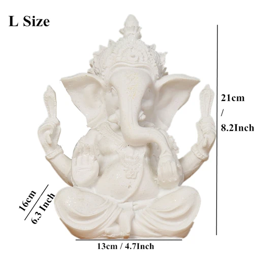 Sandstone Indian Ganesha Elephant God Statue Religious Hindu Headed Fengshui 