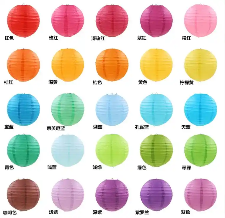 4 6 8 10 12 14 16inch Green Round Lantern Paper Lanterns Wholesale