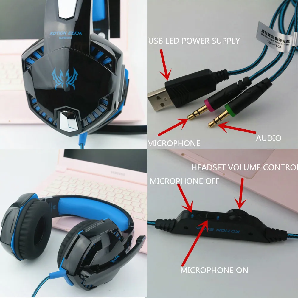 Dml Casque Gamer casque PC avec son surround casque antibruit avec