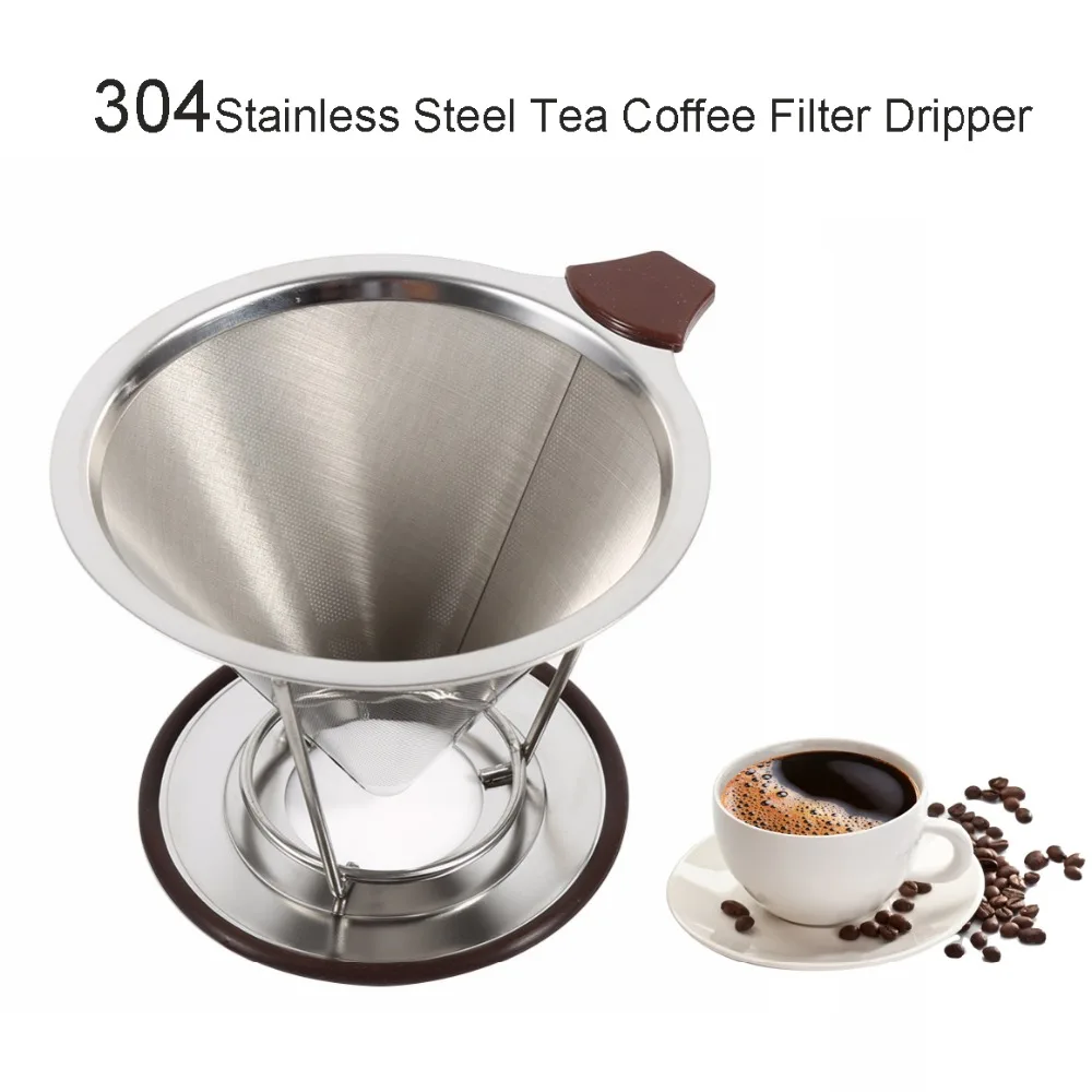Buy Stainless Steel Coffee Filter Basket Reusable Pour Over Coffee Filter Cone