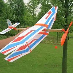 Создайте свои собственные летающие самолеты, Резиновая лента модель полета самолет игрушка DIY кайт дети открытый играть, 50x43x12 см