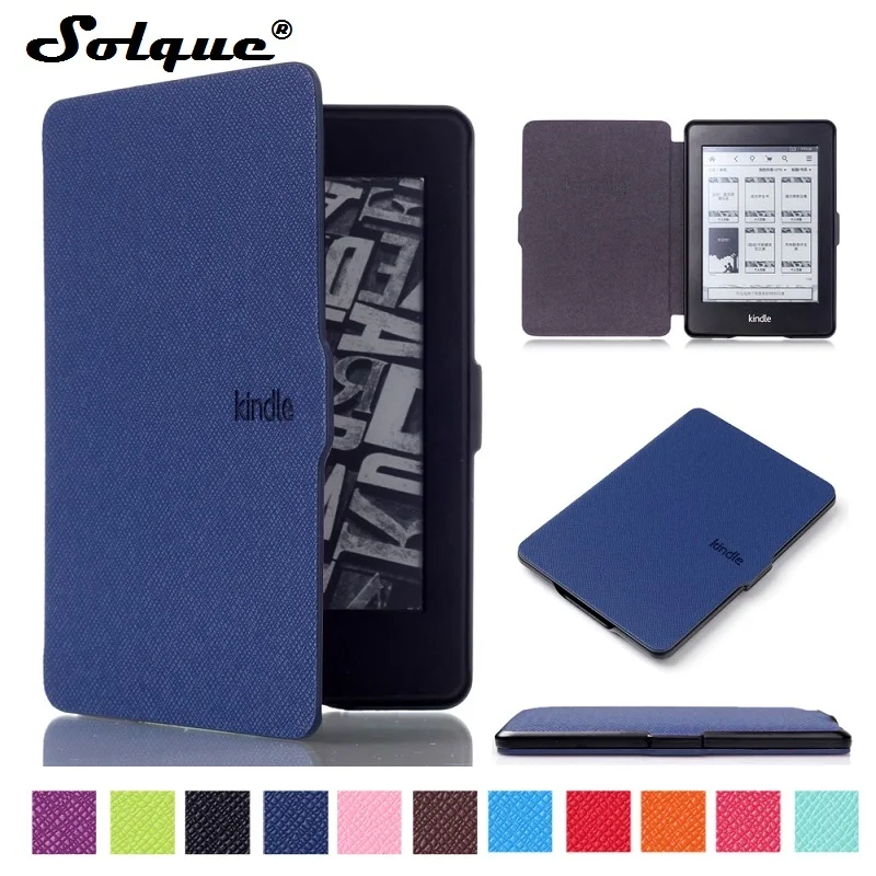Solque Ultra Slim из искусственной кожи eBook случае для Amazon Kindle Бумага белый Белый 3 2 1