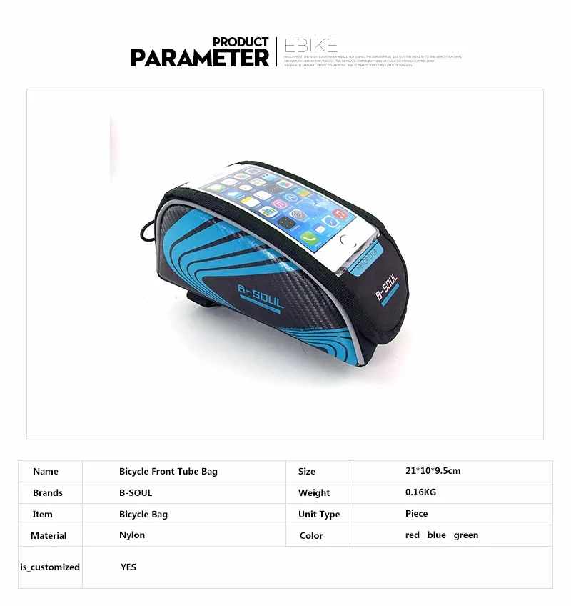 Excellent Bicycle Frame Front Head Top Tube Bike Bag Waterproof 5.5 Inches Handlebar Touch Screen Phone Cycling Bag Bike Accessories 2
