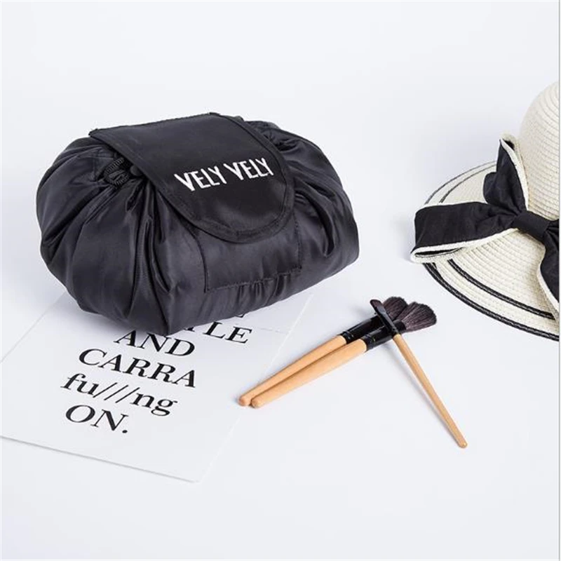 

Korean Fashion Waterproof Large Capacity Quick Drawstring Makeup Jewelry Storage Bag Women Travel Cosmetic Toiletry Tool Kit