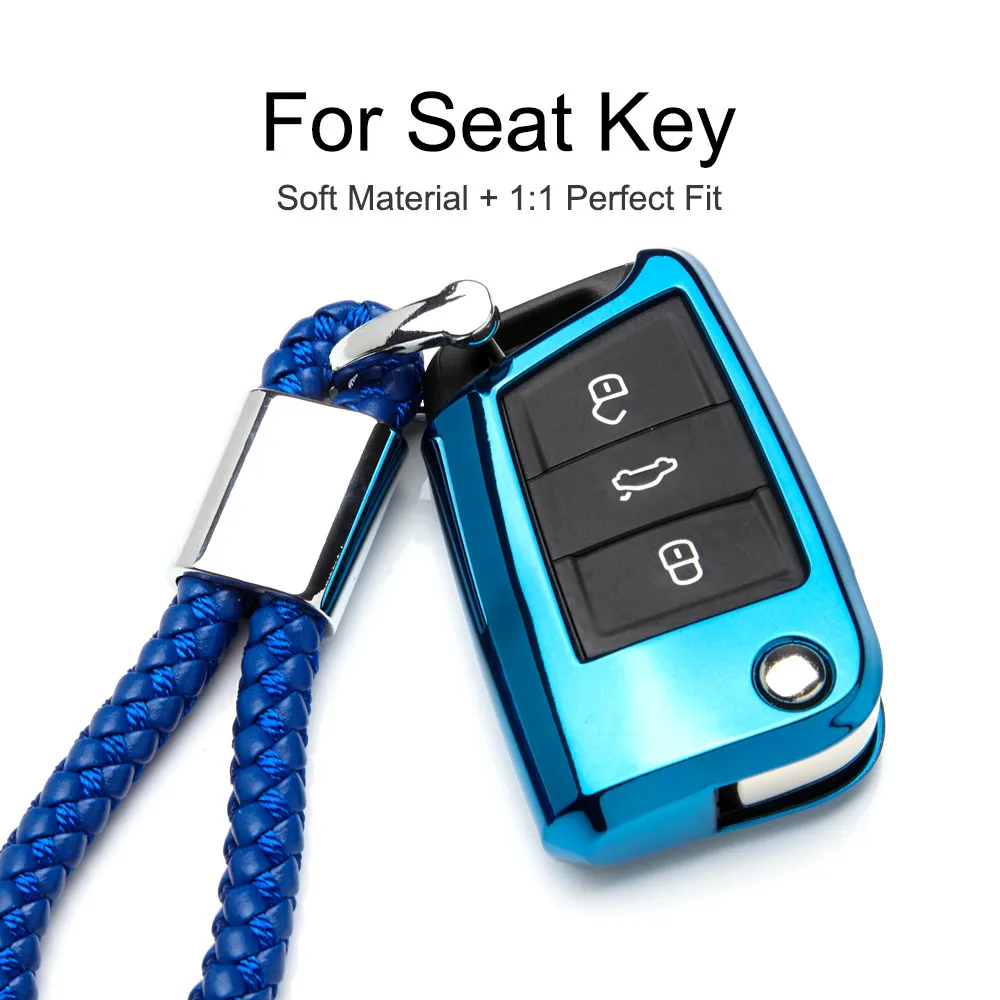 Car Key Case Cover For Seat Leon Soft TPU Protection Key Shell