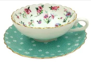 

Hot Coffee & Tea sets Cups & Saucers 150 ml Blue & Flower series China Porcelain elegant ladies' favorite mother gift