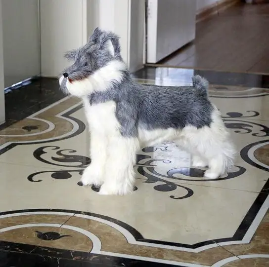 

Simulation Schnauzer static model ornaments fur crafts simulation dog crafts