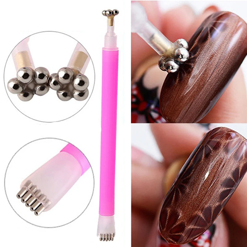 

1PC Double Head Cat Eye Magnet Stick Pen For UV Gel Polish 3D Line Strip Flower Effect Magical Board Manicure Nail Art Tools New
