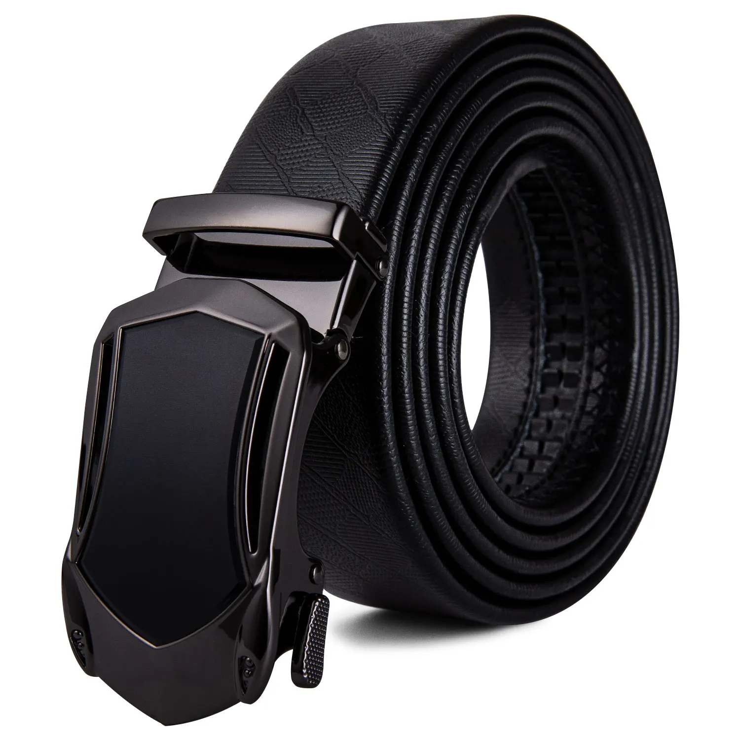 DK 2072 DiBanGu Fashion Black belt Golden Buckle Men Belts Black Metal ...