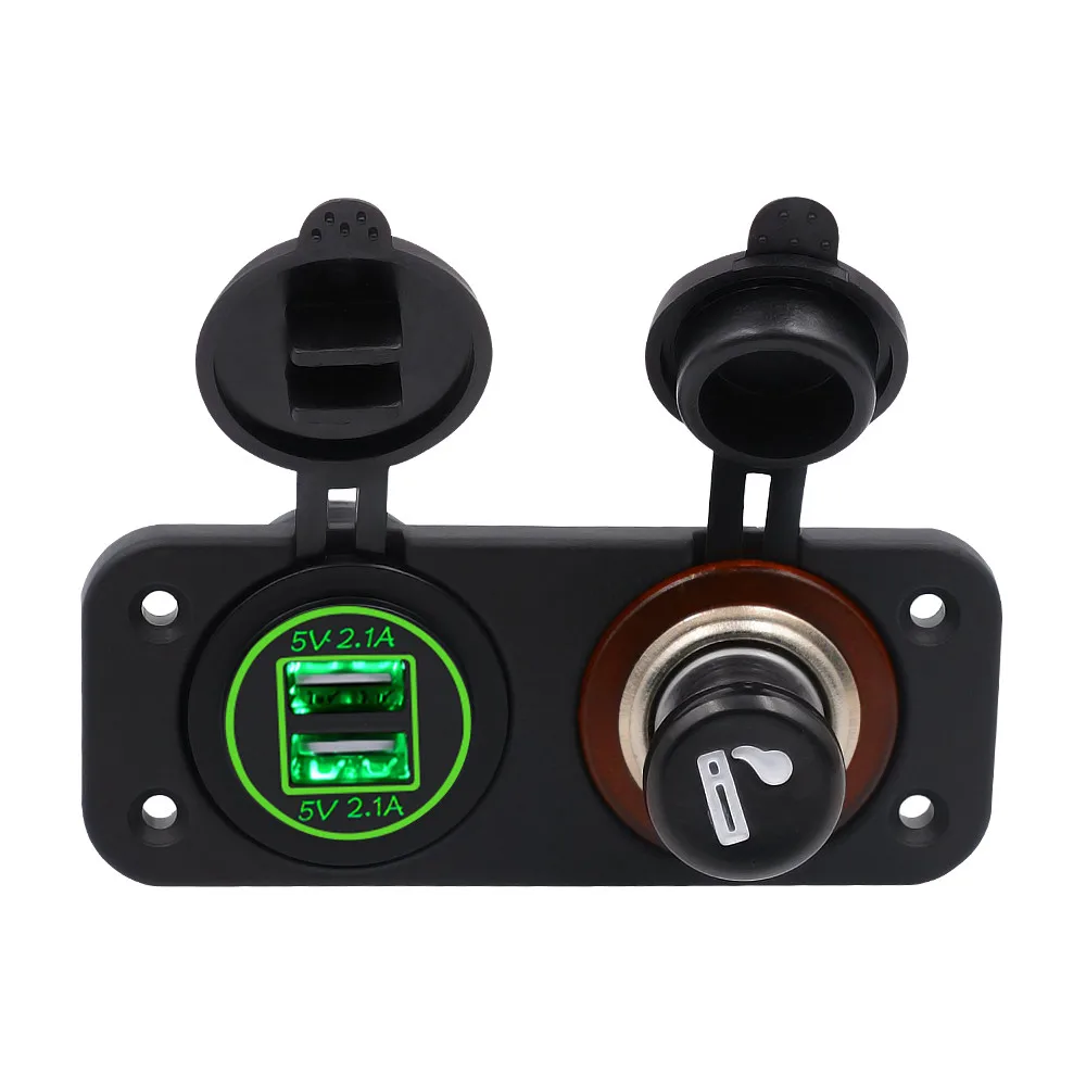 

New Arrive Motorcycle 12V Car ATV Boat Cigarette Lighter With Switches Dual USB Charging Digital Voltmeter Electronic Lighter