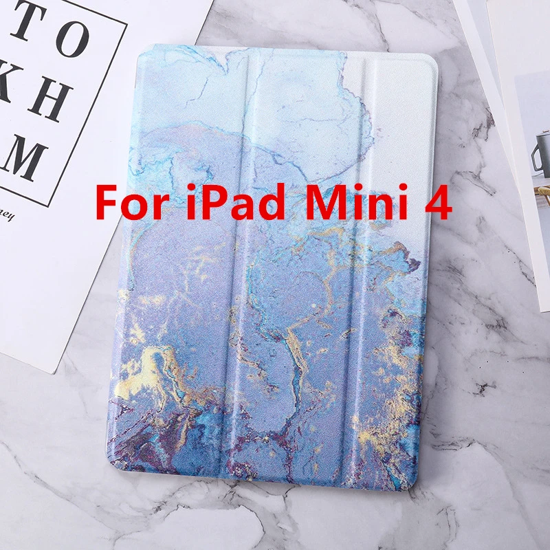 For iPad Air 1 2 Case Marble Pattern Silicon Cover for iPad 9.7 Pro 10.5 Mini 2/3/4/5 Air 10.5 Smart Funda A1893 - Цвет: Blue 4