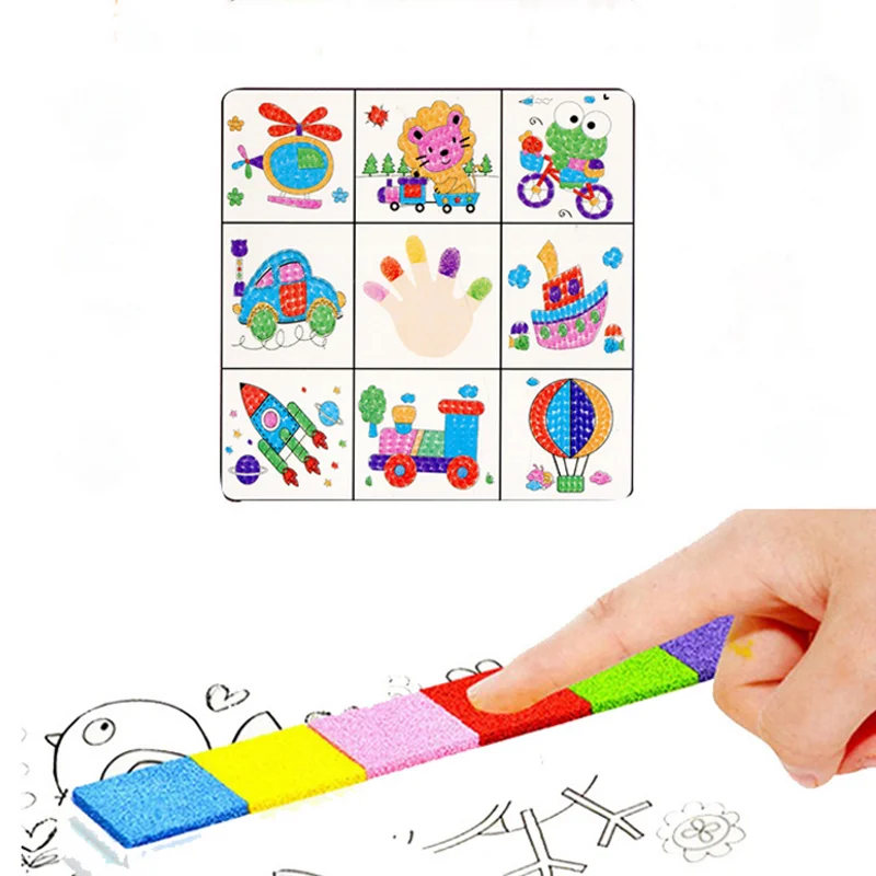 

1 set Creative FUN DIY Cartoon Kids Finger Painting Craft Set Children Early Educational Colorful Fingerpaint Drawing Toys Gift