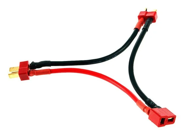 

1PCS T plug Female to 2 T plug Male Triangle Connection line 16AWG Silicone wire Dean Series Battery Connector Cable