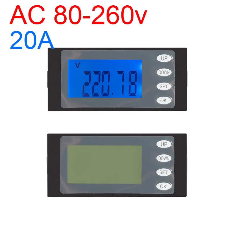 AC 110v 220v 20A Digital Voltage Current Meter multifunction power meter monitor watt energy KWh time Voltmeter Ammeter VA | Электроника