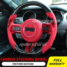 Рулевое колесо из углеродного волокна для Ford Mustang S550 GT350 V6 V8 рулевое колесо без лопасти переключения подушки безопасности кнопка управления для mustang