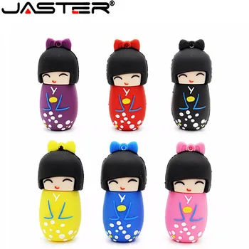

JASTER Japanese dolls Kimono girl usb flash pen drive 4gb 16gb 32gb u disk dolls flash usb memory stick pen drive gifts disk