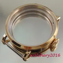 46 мм Parnis чехол цвета розового золота Калибр ETA 6497 6498 механизм часы Чехол