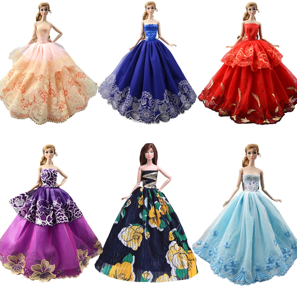 NK One Pcs 2019 robe de mariée princesse Noble robe de soirée pour poupée Barbie mode Design tenue meilleur cadeau pour fille poupée JJ