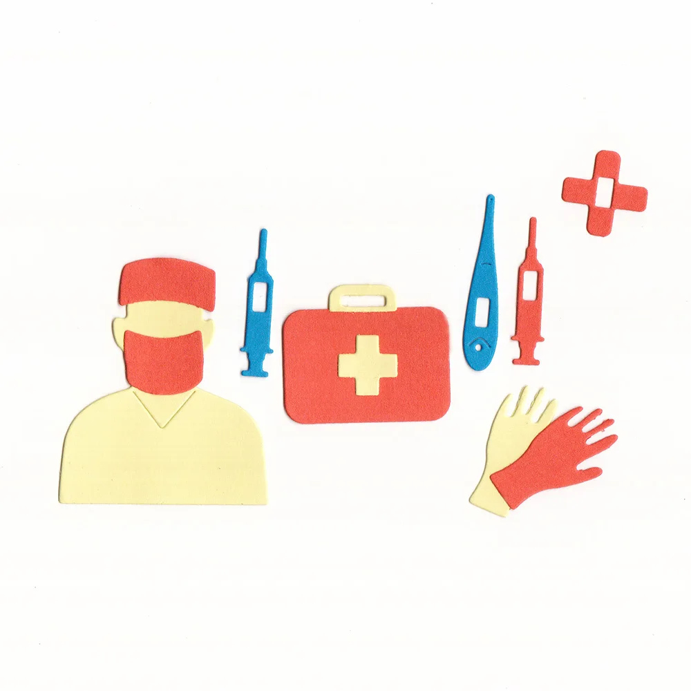 

Doctor Medical First Aid Kit Metal Cutting Dies DIY Scrapbooking Stencils Embossing Handcraft Die Cut Template