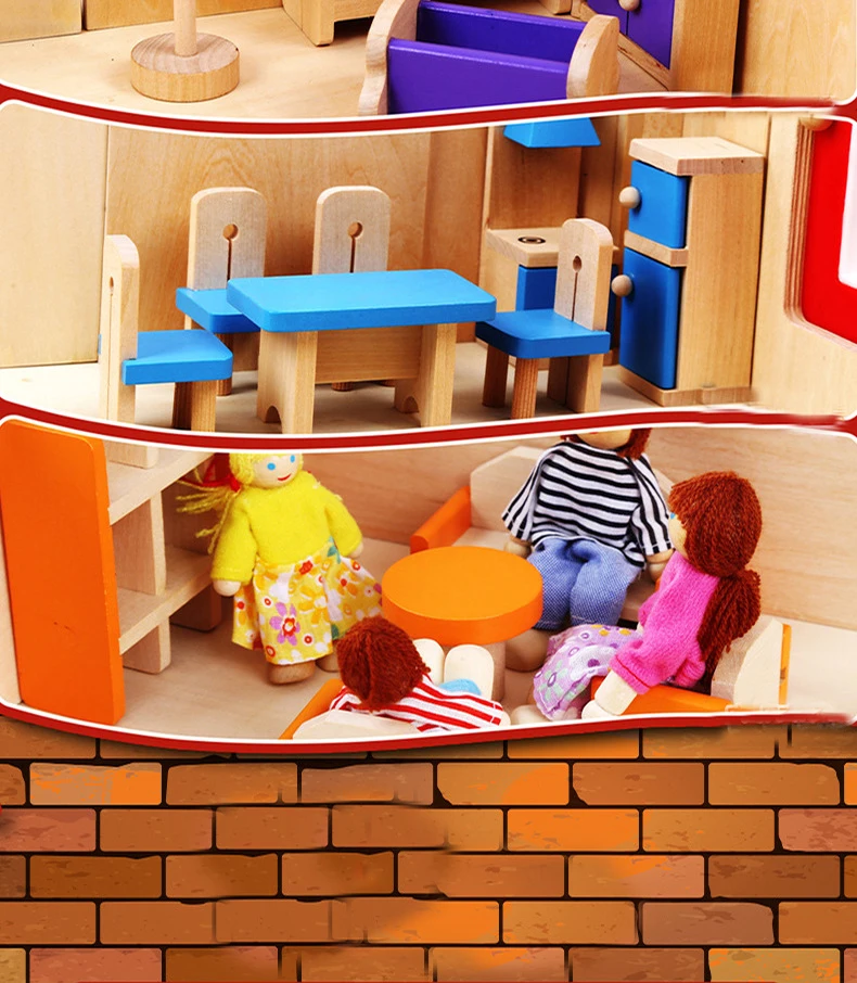 DIY Семья Кукольный дом игрушка кукольный домик аксессуары с миниатюрной мебели гаражные Игрушки для девочек Подарки 43,5*56*75 см подарок на день рождения