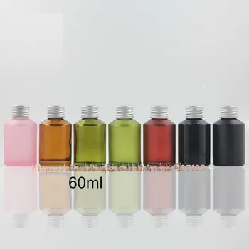 

60ml Many colors glass bottle with silver lid and reducer.lotion/hand wash/Shampoo/moisturizer/facial water container