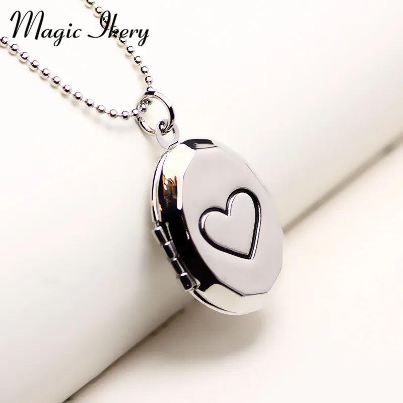 Магия Ikery Круглый Фото Память плавающий медальон простое сердце ожерелье аромат