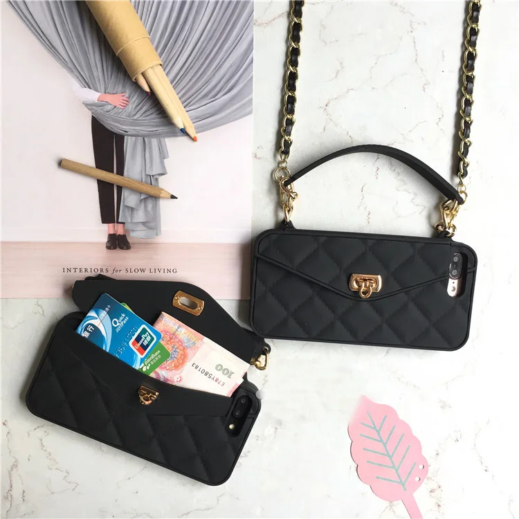 

Fashion Crossbody Wallet Phone Case for iphone XR XS MAX 6S 7 8 Plus X Cover long Chain Shoulder Strap Pouch Card Slot Cases