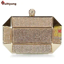 Hot Style font b Women s b font Luxury Handbag Full Diamond Metal Case Day Clutches