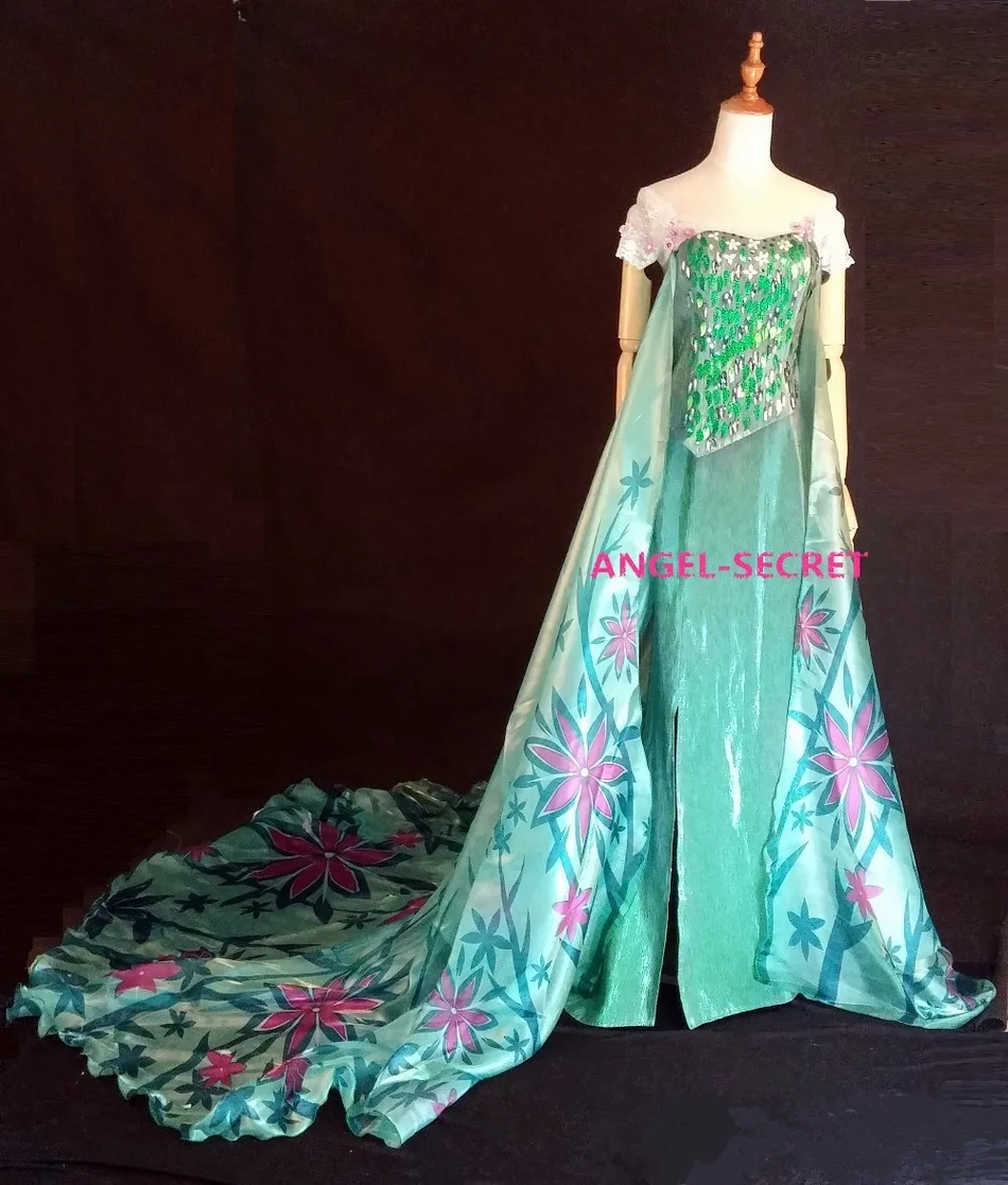 J929 Новое модное зеленое платье Эльзы весь комплект|set green|set elsaset dress |