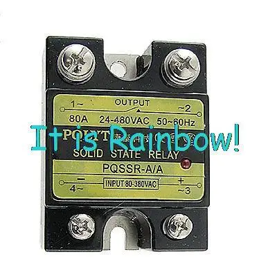 

Free Shipping 80A 80-380V AC 24-480V AC SSR 80A Single Phase Solid State Relay