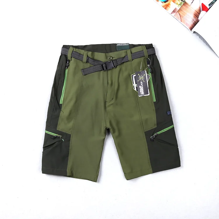 Корейский стиль Мужские шорты для пеших прогулок быстросохнущие нейлоновый пояс мозаичные спортивные шорты для альпинизма кемпинга армейский зеленый