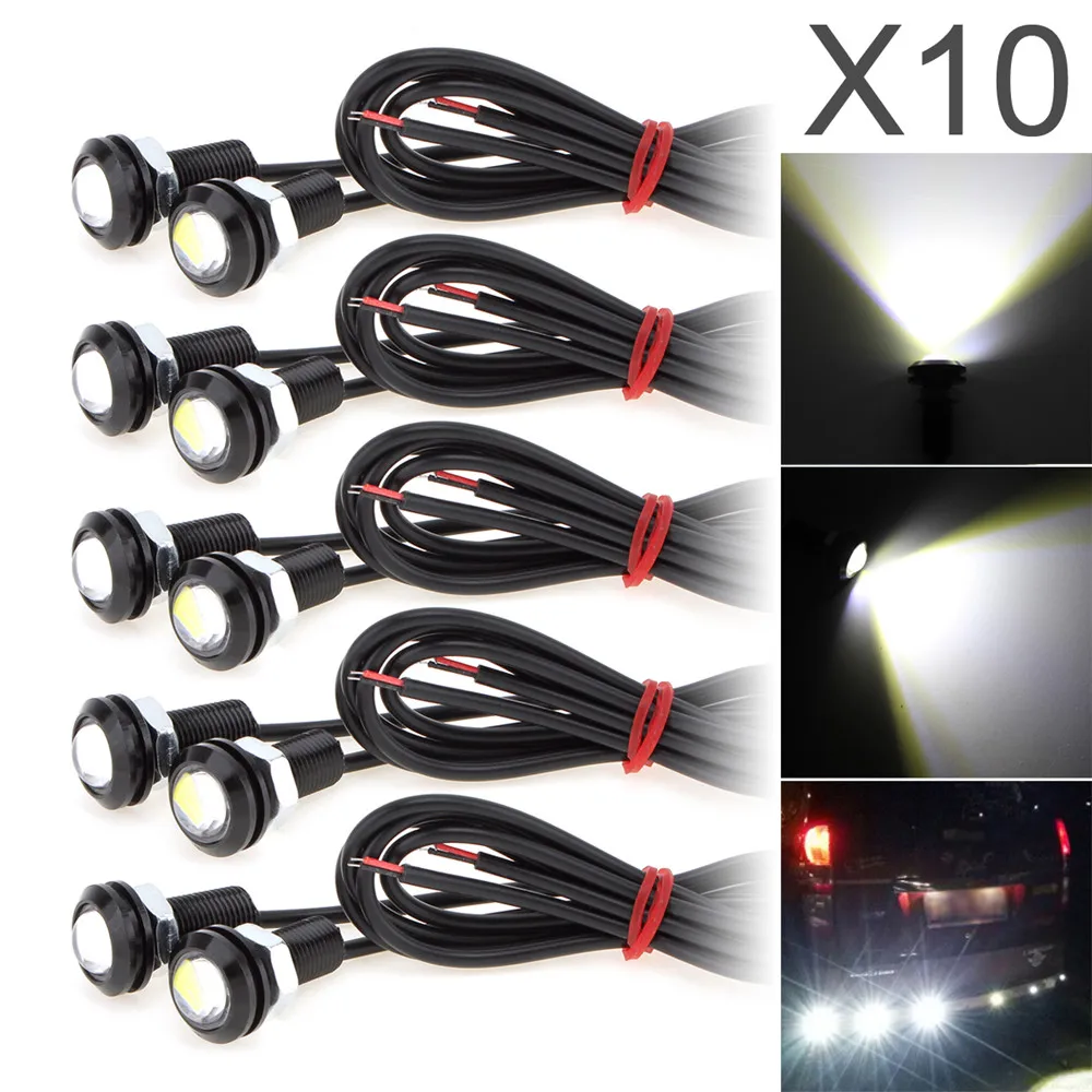 

10pcs/set 6000K Eagle Eye Daytime Running Light 9W 18MM 5730 Chip Car Fog Light DRL Bulb Reverse Backup Parking Signal Lamp
