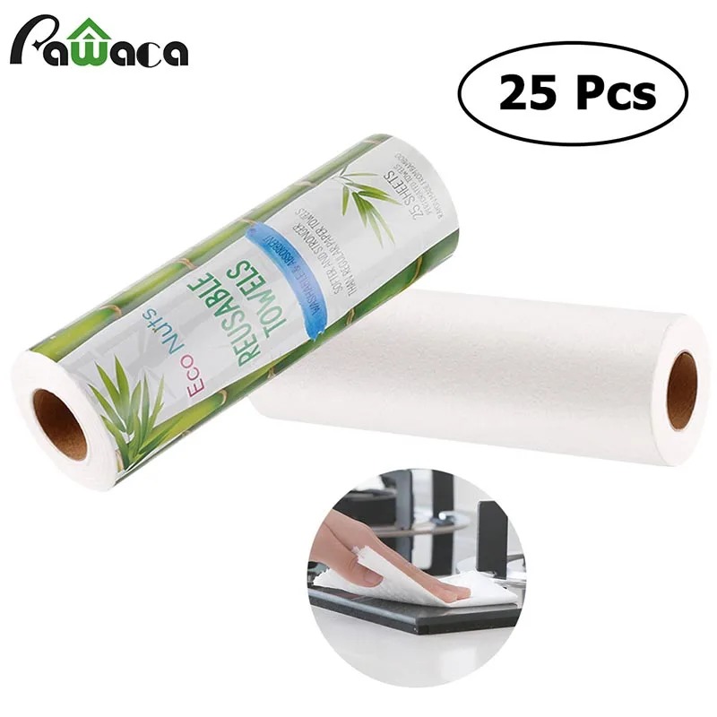 

Re-usable Bamboo Towels Kitchen Dish Cloth Paper Towel Roll Eco Friendly Organic Washable Dish Cloths Clean Washing Towel